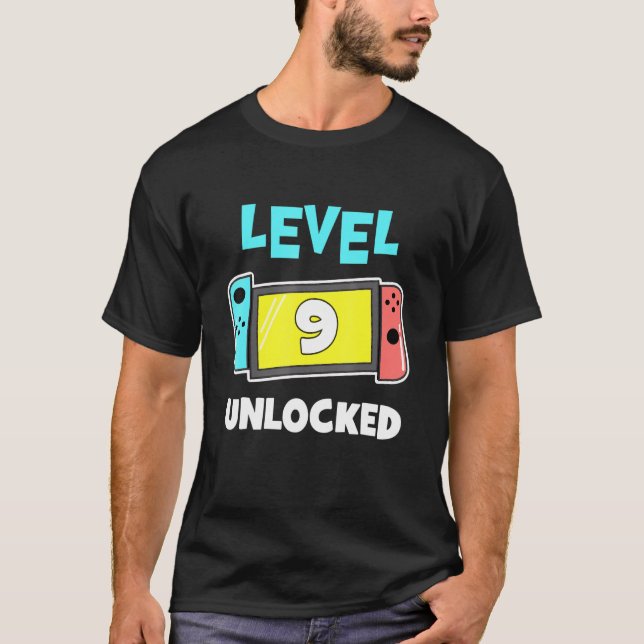Camiseta Jugador de nivel 9 desbloqueado Noveno juego de vi (Anverso)