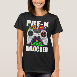 Camiseta Jugador de nivel pre-k desbloqueado Primer día de
