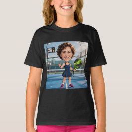Camiseta Jugador de Padel Caricatura Negra Cabeza Personali