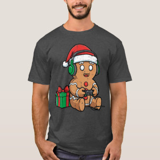 Camiseta Jugador de Pan de Jengibre de Navidad Gamer de Nav