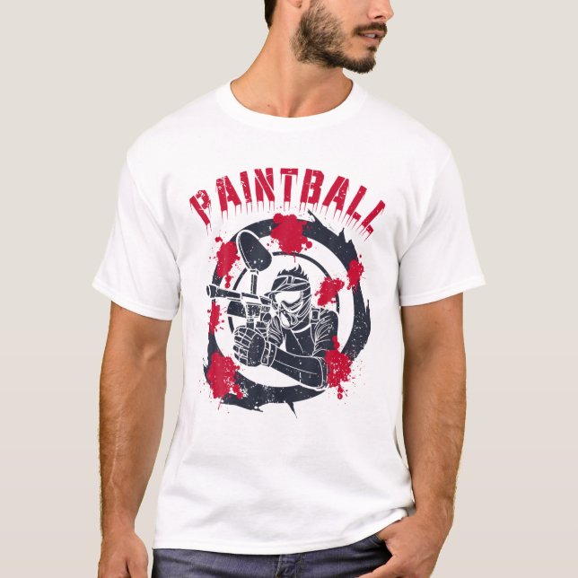 Camiseta Jugador de Papeleta Paint Ball Splatter Retro Vint (Anverso)