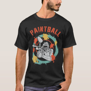 Camiseta Jugador de Papeleta Paint Ball Splatter Retro Vint