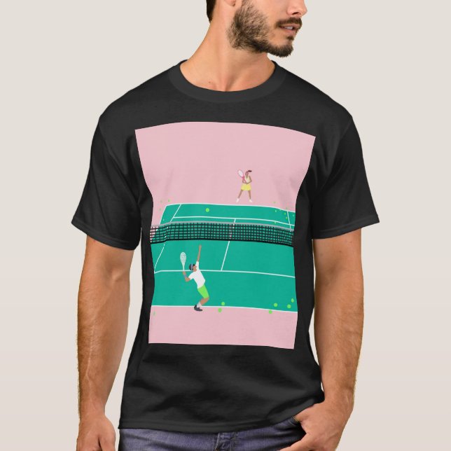 Camiseta Jugador de partido de tenis de arte moderno Pink G (Anverso)