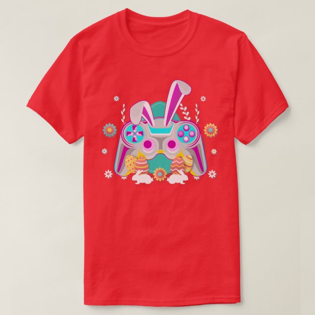 Camiseta Jugador de Pascua Juego de Videojuegos Bunny Ears  (Diseño del anverso)