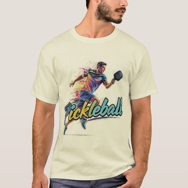 Camiseta Jugador de Pickleball Masculino en Movimiento (Anverso)