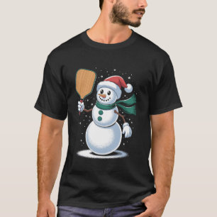 Camiseta Jugador de Pickleball Muñeco de Nieve Paddle de Na