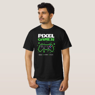Camiseta Jugador de Pixel Art – Presiona Start Jugar