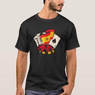 Camiseta Jugador de póquer Bandera de España Gambler Casino