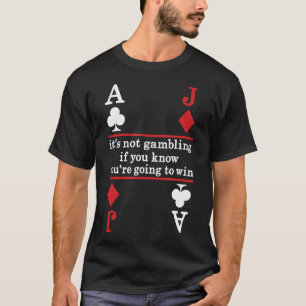 Camiseta Jugador de Póquer Blackjack Casino Afortunado Juga