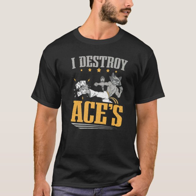 Camiseta Jugador de Póquer Destruyo Racoon de Ace (Anverso)