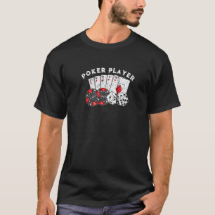 Camiseta Jugador de Póquer Jugar Tarjetas de Casino Apuesta