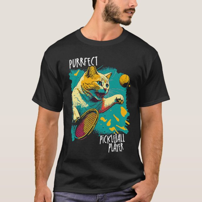 Camiseta Jugador de Purfect Cat Paddleball Player Picklebal (Anverso)