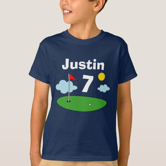 Camiseta Jugador de putt infantil mini golf deportes fiesta (Anverso)