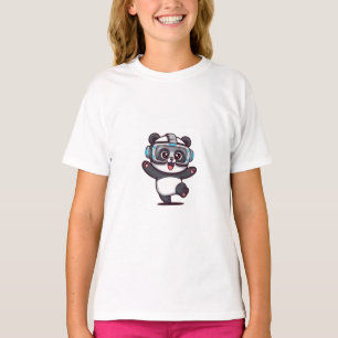 Camiseta Jugador de realidad virtual ciberpunk Panda niños