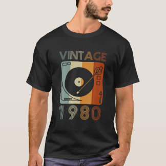 Camiseta Jugador de récords retro vintage 1980 Birthday Vin