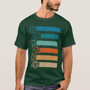 Camiseta Jugador de RPG Retro Polyhedral D20 Conjunto de Da