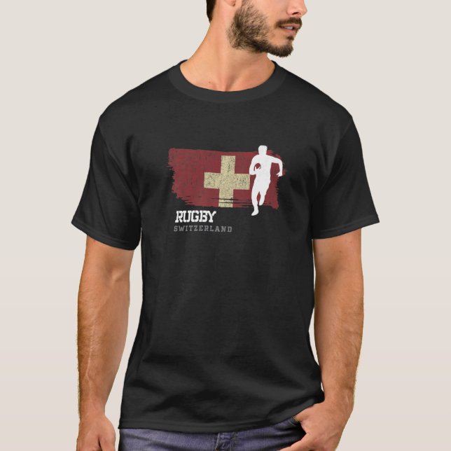 Camiseta Jugador de rugby Bandera Suiza Bandera Deportiva R (Anverso)