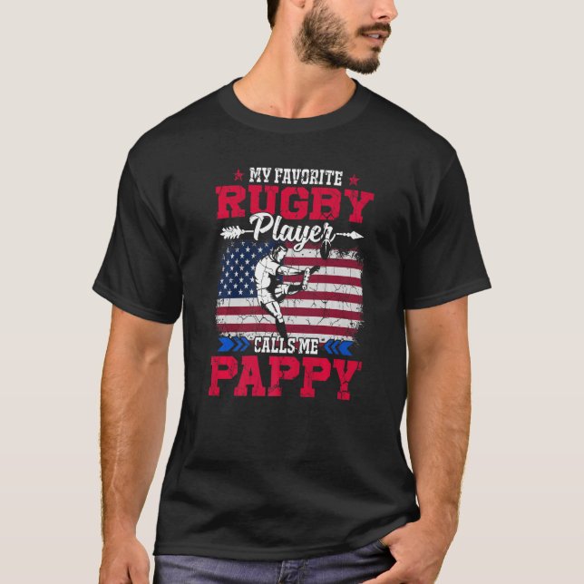 Camiseta Jugador De Rugby De Bandera De Estados Unidos Retr (Anverso)