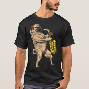Camiseta Jugador de Saxofón Pug