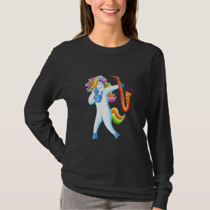 Camiseta Jugador de Saxofón Unicornio Haciendo Dabbing Saxo