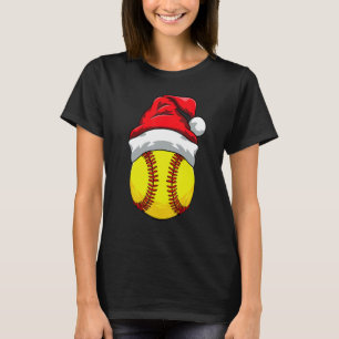 Camiseta Jugador de Softbol Navidades Sport Santa Hat Xmas 