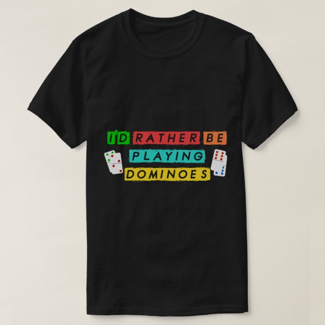 Camiseta Jugador de tablero de mosaico de Domino en lugar d (Diseño del anverso)