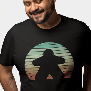 Camiseta Jugador de tablero Retro Sunset Meeple Pastel