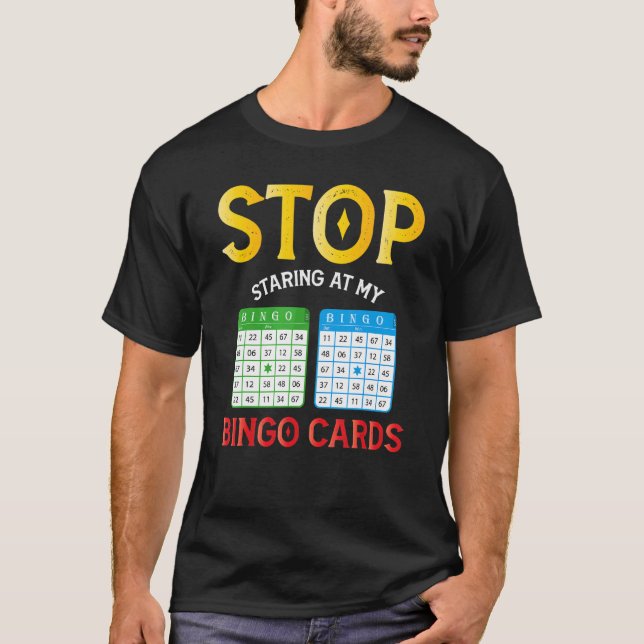 Camiseta Jugador de tarjetas de bingo Humor juego de suerte (Anverso)