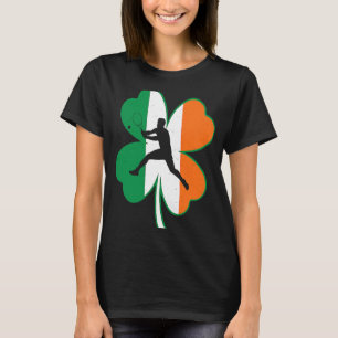 Camiseta Jugador de tenis afortunado Shamrock Ireland Flag 