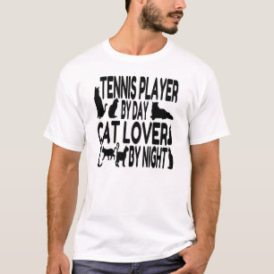 Camiseta Jugador de tenis amante del gato