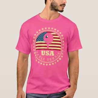 Camiseta Jugador de tenis de mesa Bandera estadounidense Pi