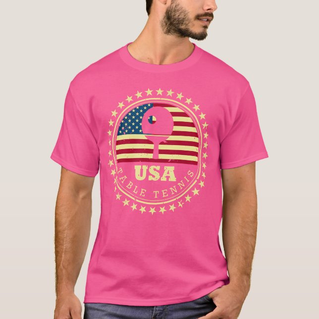 Camiseta Jugador de tenis de mesa Bandera estadounidense Pi (Anverso)