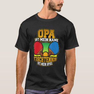 Camiseta Jugador de tenis de mesa masculino dice abuelo