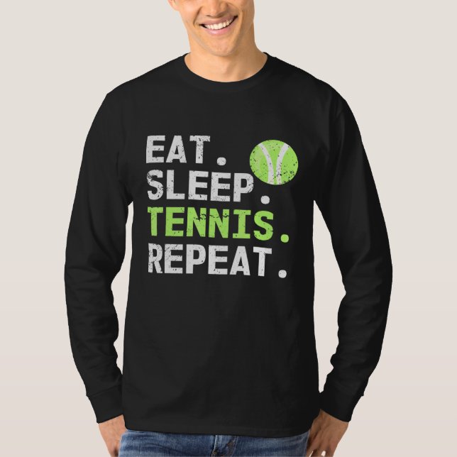 Camiseta Jugador de tenis de repetición de tenis de Sleep (Anverso)