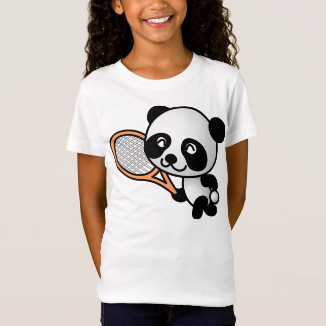 Camiseta Jugador de tenis del oso de panda del dibujo (Anverso)