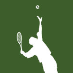 Camiseta Jugador de tenis golpea a una servidora<br><div class="desc">Un jugador de tenis sirve una pelota de tenis en un partido de tenis.</div>