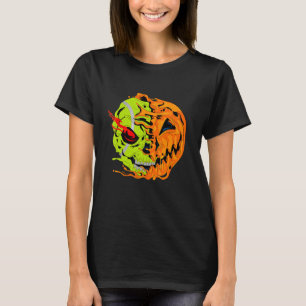 Camiseta Jugador de tenis Halloween Calabaza Skeleton Skull