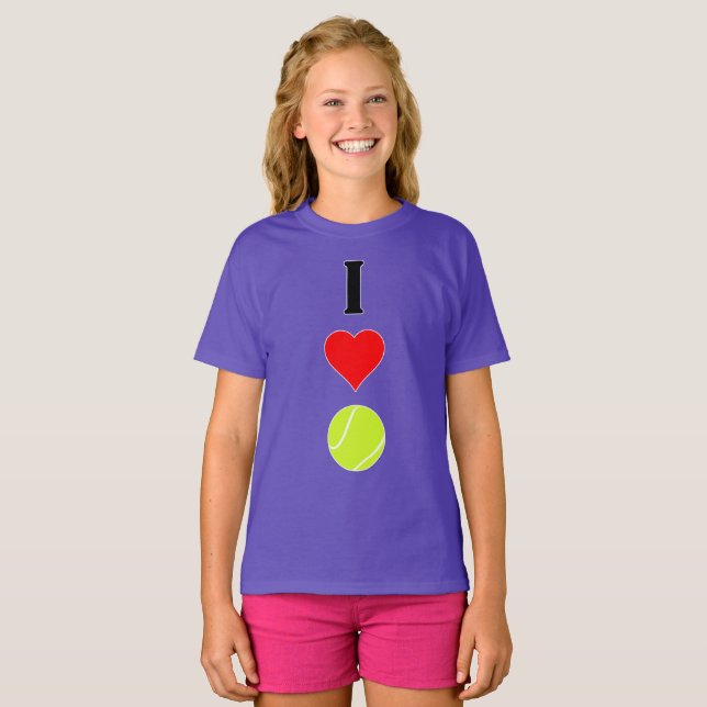 Camiseta Jugador de tenis I Love (Heart) Tennis Vertical Sp (Anverso completo)