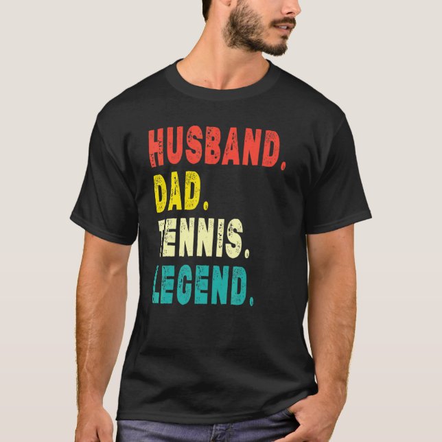 Camiseta Jugador de tenis masculino esposo papá leyenda de  (Anverso)