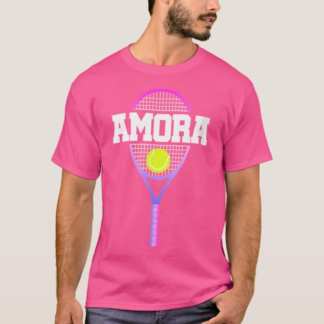 Camiseta Jugador De Tenis Nombre Chica Amora Ball Y Racket  (Anverso)