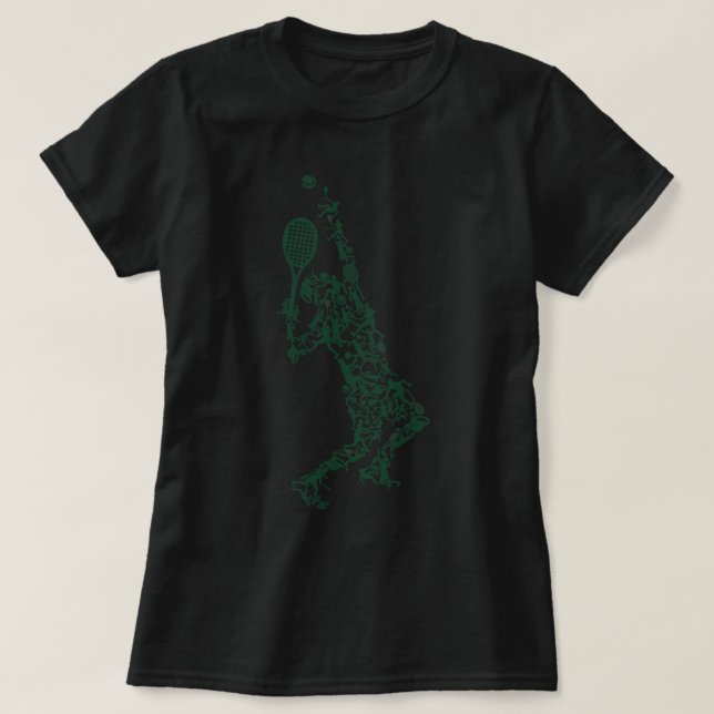 Camiseta Jugador de tenis T Shirt posiciona una chaqueta de (Diseño del anverso)