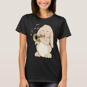 Camiseta Jugador de trompeta lindo Conejo Conejo Música