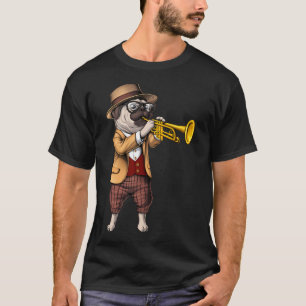 Camiseta Jugador de trompeta Pug