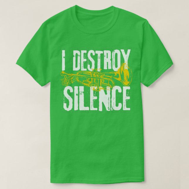 Camiseta Jugador de trompetas marchando para destruir el si (Diseño del anverso)