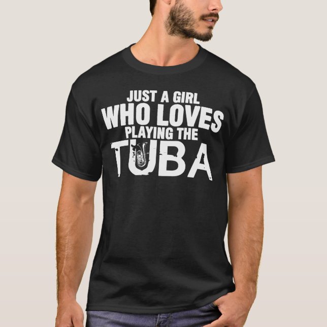 Camiseta Jugador de Tuba Chica Band Music Brass Musical boy (Anverso)