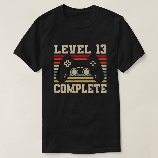 Camiseta Jugador de video de 13 años completo de nivel 13 (Diseño del anverso)