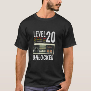 Camiseta Jugador de video de cumpleaños 20 desbloqueado de