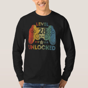 Camiseta Jugador de video de nivel 28 desbloqueado de 28 añ