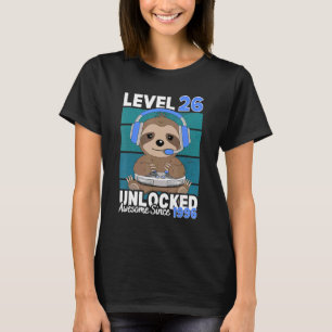 Camiseta Jugador de video de Sloth de nivel 26 desbloqueado