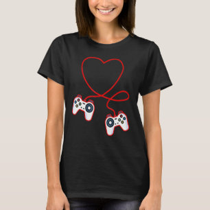 Camiseta Jugador De Vídeo Del Día De San Valentín Con Coraz